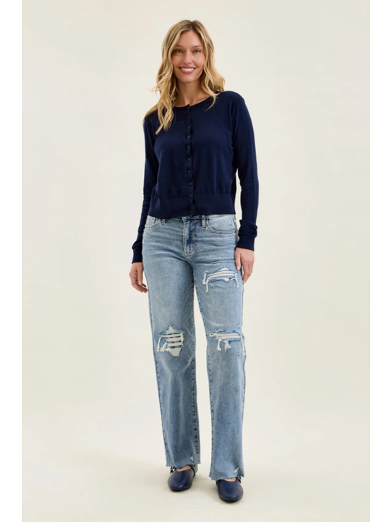 Judy Blue Denim - Women's Judy Blue 90’s Straight Leg Destructed Jeans Size 28
